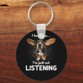 バセット・ハウンド君の言う事を聞聞かない キーホルダー (正面)