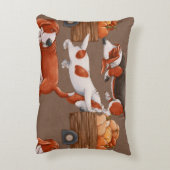 バセット・ハウンド犬は運かぼちゃを入れた荷車だ アクセントクッション (裏面(縦))