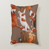 バセット・ハウンド犬は運かぼちゃを入れた荷車だ アクセントクッション (正面(垂直))