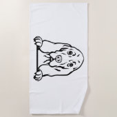 バセット・ハウンド犬 ビーチタオル (正面)