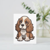 バセット・ハウンド犬 ポストカード (スタンド正面)