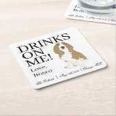 バセット・ハウンド結婚ズ スクエアペーパーコースター (アングル)