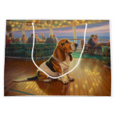 バセット・ハウンド・クリスマスクルーズ：ポーソームホリデー ラージペーパーバッグ (正面)