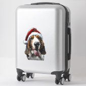 バセット・ハウンド・クリスマス シール (スーツケース)