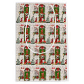 バセット・ハウンド・クリスマス ミディアムペーパーバッグ (正面)