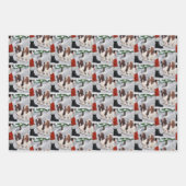 バセット・ハウンド・クリスマス ラッピングペーパーシート (正面)