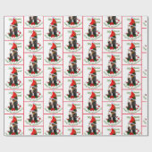 バセット・ハウンド・クリスマス ラッピングペーパー (フラット)