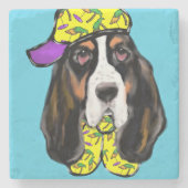 バセット・ハウンド ストーンコースター (正面)