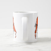 バセット·ハウンド|赤いウシャンカハット ジャンボコーヒーマグカップ (裏面)