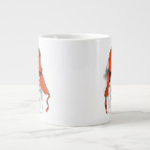 バセット·ハウンド|赤いウシャンカハット ジャンボコーヒーマグカップ (正面)