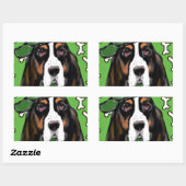 バセット・ハウンド 長方形シール (シート)