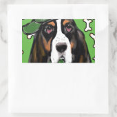 バセット・ハウンド 長方形シール (バッグ)