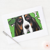 バセット・ハウンド 長方形シール (封筒)