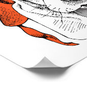 バセット・ハウンド | Red Ushanka Hat ポスター (角)