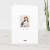 バセット·ハウン絵画ドさん-かわいいオリジナルの犬のアート カード (裏面)