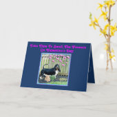 バセット＆フラワーズのユーモアたっぷりなバレンタインデーのカード カード (黄色い花)