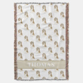 バセパーソナライズされたットハウンド スローブランケット (正面縦)