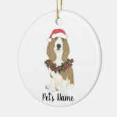 バセパーソナライズされたットハウンド セラミックオーナメント (左)