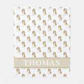 バセパーソナライズされたットハウンド フリースブランケット (正面)