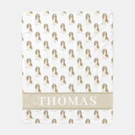 バセパーソナライズされたットハウンド フリースブランケット