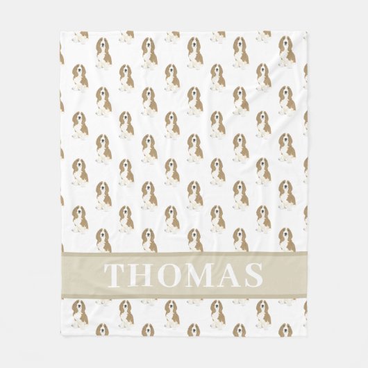 バセパーソナライズされたットハウンド フリースブランケット (正面)