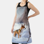 バセンジが雪のクリスマスを過ごす エプロン (インサイチュ)