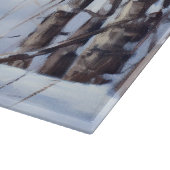 バセンジが雪のクリスマスを過ごす カッティングボード (角)