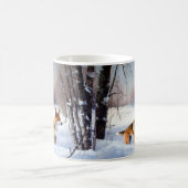 バセンジが雪のクリスマスを過ごす コーヒーマグカップ (中央)