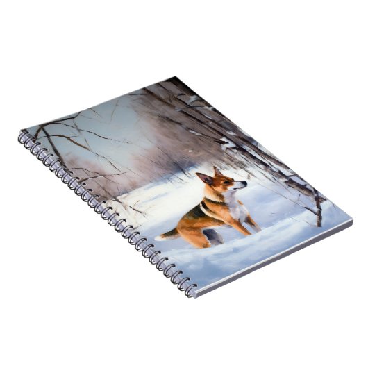 バセンジが雪のクリスマスを過ごす ノートブック (右側)