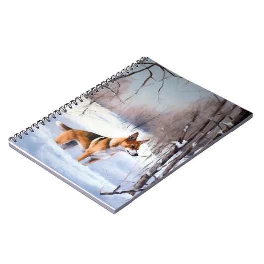 バセンジが雪のクリスマスを過ごす ノートブック (左側)