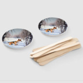 バセンジが雪のクリスマスを過ごす ハンドファン (組立なし)