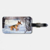 バセンジが雪のクリスマスを過ごす ラゲッジタグ (裏面横)