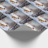 バセンジが雪のクリスマスを過ごす ラッピングペーパー (角)