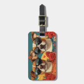 バセンジとハートバラバレンタインデー ラゲッジタグ (正面縦)