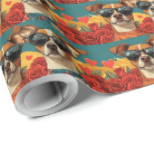 バセンジとハートバラバレンタインデー ラッピングペーパー (ロールコーナー)