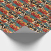 バセンジとハートバラバレンタインデー ラッピングペーパー (角)