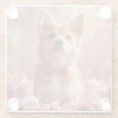 バセンジとバラ – バレンタインデー ガラスコースター (裏面)