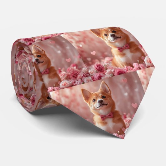 バセンジとバラ – バレンタインデー ネクタイ (ロール)