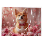 バセンジとバラ – バレンタインデー ラージペーパーバッグ (裏面)