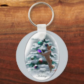 バセンジのクリスマスプレゼント キーホルダー (正面)