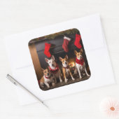 バセンジは暖炉のクリスマスまでに スクエアシール (封筒)