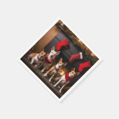 バセンジは暖炉のクリスマスまでに スタンダードカクテルナプキン (角)