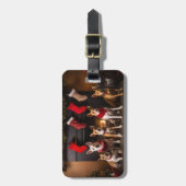 バセンジは暖炉のクリスマスまでに ラゲッジタグ (正面縦)