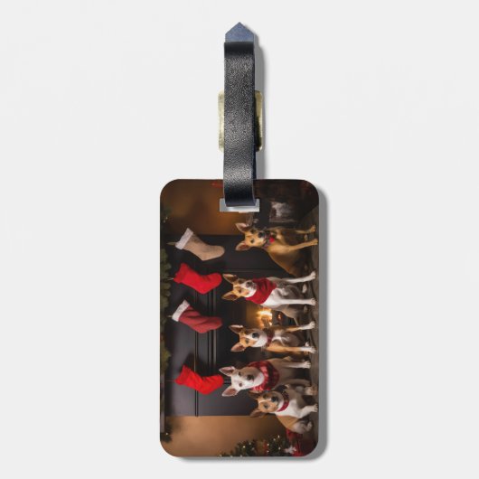 バセンジは暖炉のクリスマスまでに ラゲッジタグ (裏面縦)