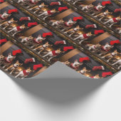 バセンジは暖炉のクリスマスまでに ラッピングペーパー (角)