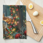 バセンジクリスマスフェスティバル航海 キッチンタオル (四つ折り)