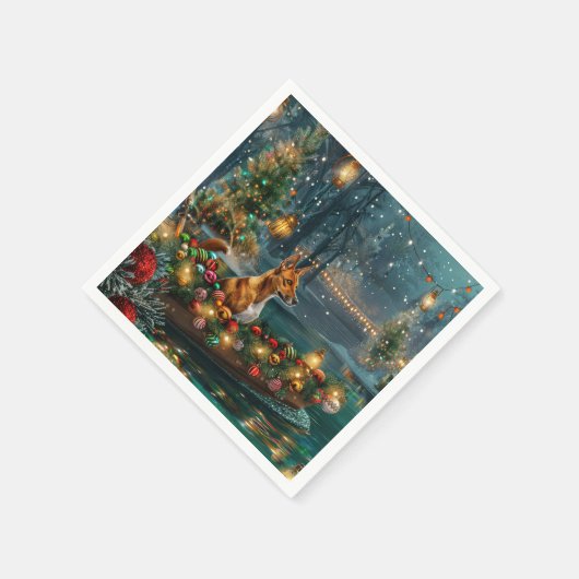 バセンジクリスマスフェスティバル航海 スタンダードカクテルナプキン (角)