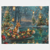 バセンジクリスマスフェスティバル航海 フリースブランケット (正面(横))