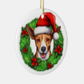 バセンジクリスマスリース セラミックオーナメント (右)