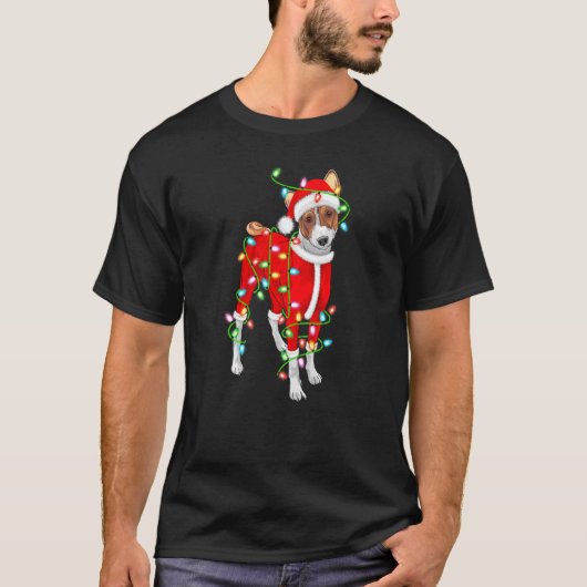 バセンジクリスマス照明サンタハットバセンジクリスマス Tシャツ (正面)